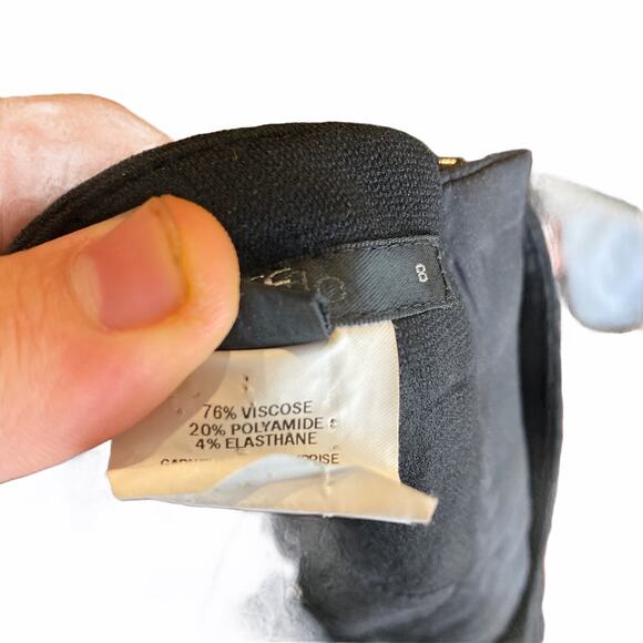 Teenflo Skirt Womens 8 Black Zipper Front Straight Pencil Vintage Canada - Picture 4 of 7